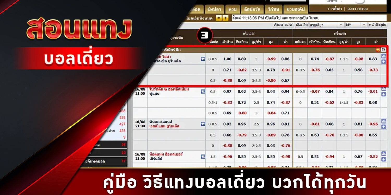 สอนแทงบอลเดี่ยว